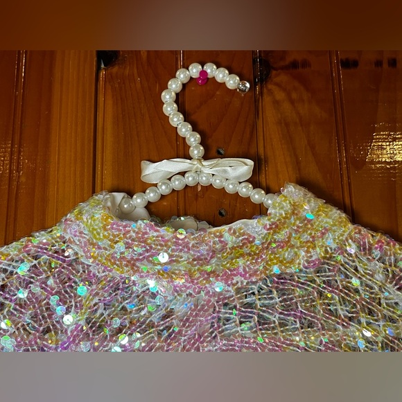 NEW ZARA ECRU WHITE SEQUIN SWEATER SIZE SMALL CHRISTMAS NEW YEARS - Picture 10 of 11